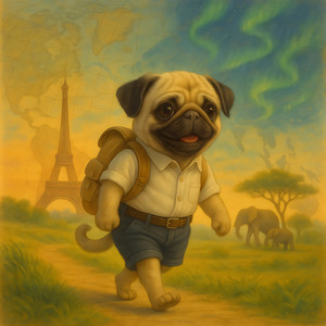 パグちゃんの世界旅行