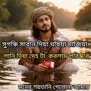 সুগন্ধি সাবান দিয়া ঘষিয়া মাজিয়া পানি দিয়া দেহ টা করলাম পরিস্কার