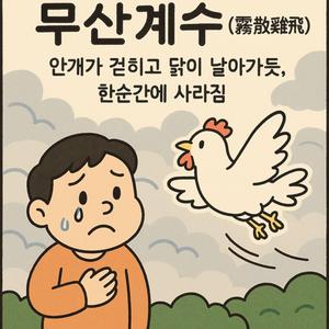 무산계수 (霧散鷄飛) 안개가 걷히고 닭이 날아가듯, 한순간에 사라짐.