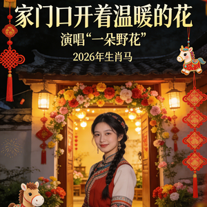 家门旁开着温暖的花