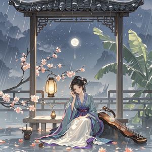 独酌寄月_风月染白衣辉