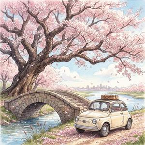 벚꽃 돗자리와 도시락