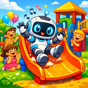 Roboter auf dem Spielplatz - Fröhliches Kinderlied