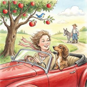 Im roten Cabrio