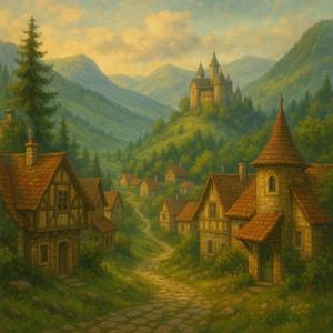 雨上がりの石壁に咲く花（Flowers Blooming on Rain-Kissed Walls）