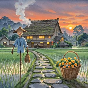 田埂上的炊烟_罗