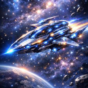 きらめく宇宙船