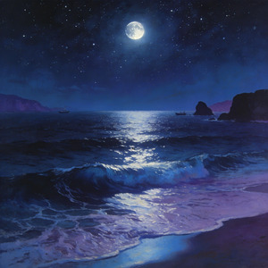 深く眠る夜の海