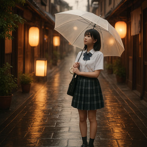 夕立のあと　蝉の声