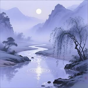高山入河流