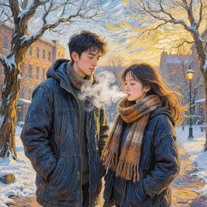 冬夜白气撞满怀