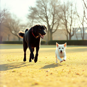 黒犬ココと白犬ミルクの物語