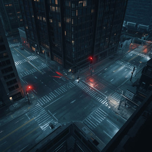 真夜中の交差点