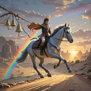 骏马蹄踏彩虹光