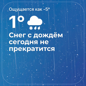 Снег с дождём сегодня не прекратится