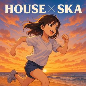 浜辺に残る足跡のハウススカ