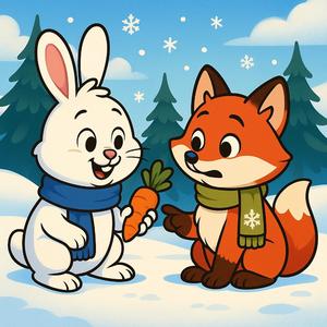 La Lección de la Zanahoria del Conejo Cuento Infantil de Invierno. Cuentos de Hadas de North Dakota