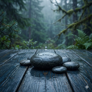 静寂に溶ける雨の音