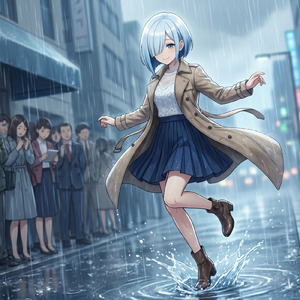 濡れながら踊る