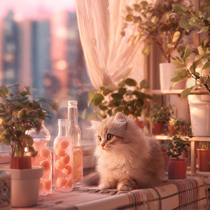 Peach Soda Kitten Balcony Dreams