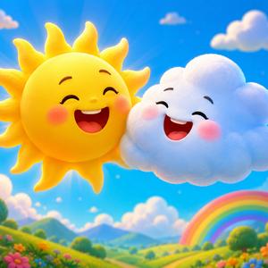 la nube rie junto a sol