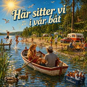 Här sitter vi i vår båt