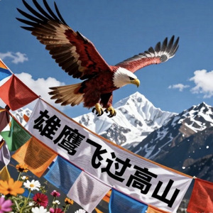 雄鹰飞过高山