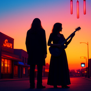 夜の街 ネオンが流れる