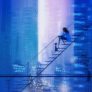 a cat in pouring rain