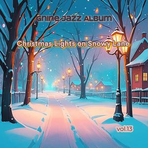 Christmas Lights on Snowy Lane