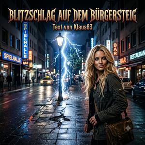 Blitzschlag auf dem Bürgersteig