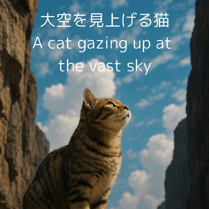 大空を見上げる猫