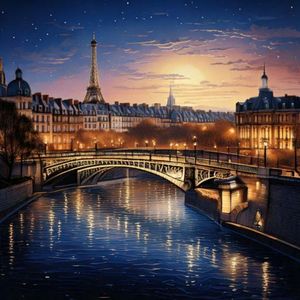 夕暮れのパリで再会する二人