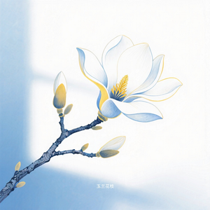 玉兰花枝