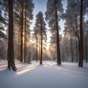 静かな冬の林の中