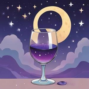 杯中酒映着星光闪动