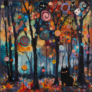 キャンディの森と黒猫