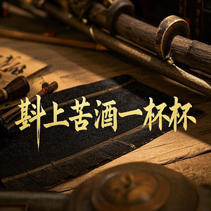 斟上苦酒一杯杯