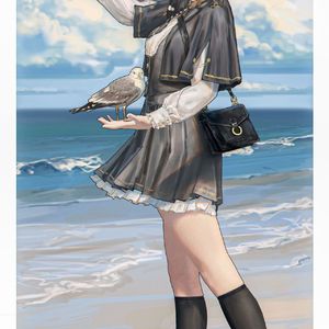 落日亲吻银光海