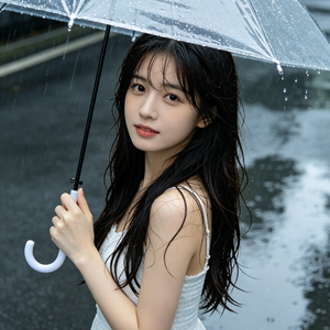 雨中的你很美