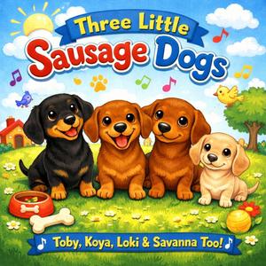 Three little sausage dogs