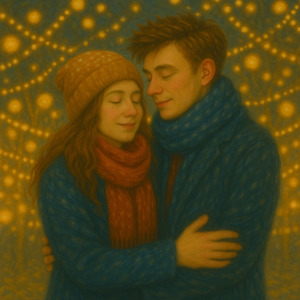 イルミネーションの中で