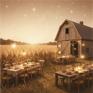 収穫の喜びは星空の下で