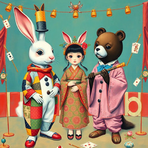 和風ホラーポップ 怪しいサーカス音楽隊 (和風モダン)