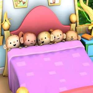 Five Little Monkeys Jumping On The Bed - Pixels Kids Media Nursery Rhymes By Moizee