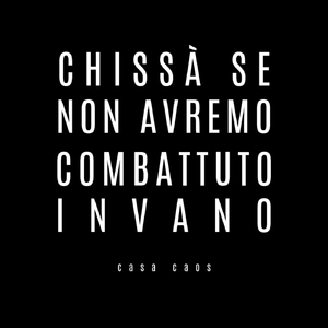 Chissà se non avremo combattuto invano