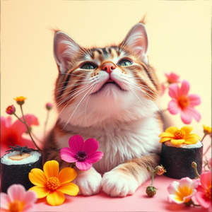 私の顔にねこのひげ