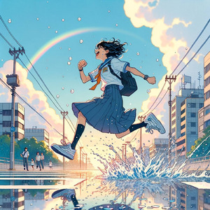 水たまりジャンプ