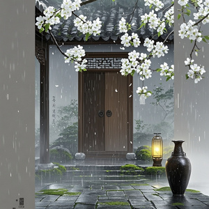 雨打梨花