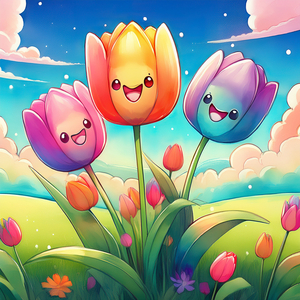 チューリップたちのおしゃべり